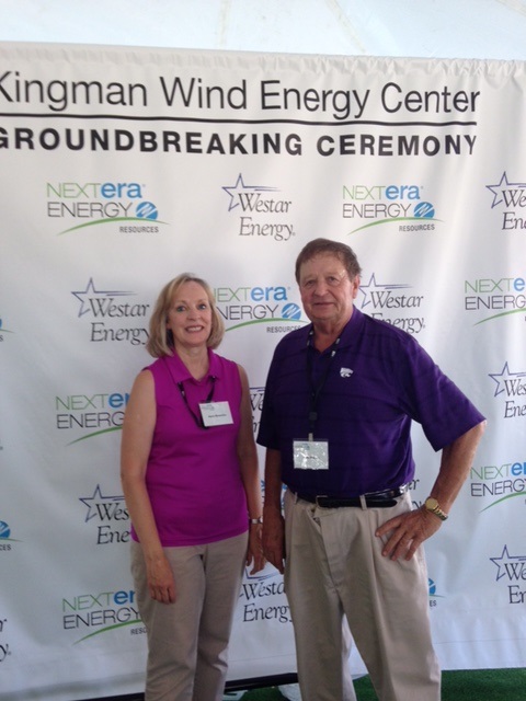 M. Murray and K Brownlee at wind energy groundbreaking
